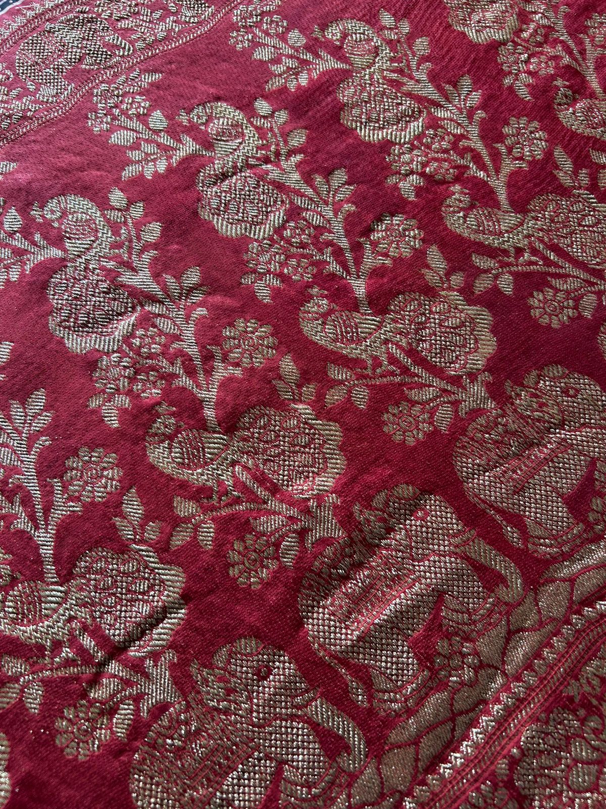 IKTARA:HANDBLOCK AJRAKH MODAL SILK SAREE WITH MEENAKARI PALLU