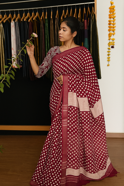 SAYANI : Handmade linen-cott saree