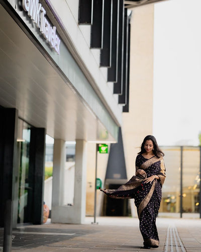 Bindu:Handblock Ajrakh Dola Silk Ajrakh Saree with Meenakari Pallu