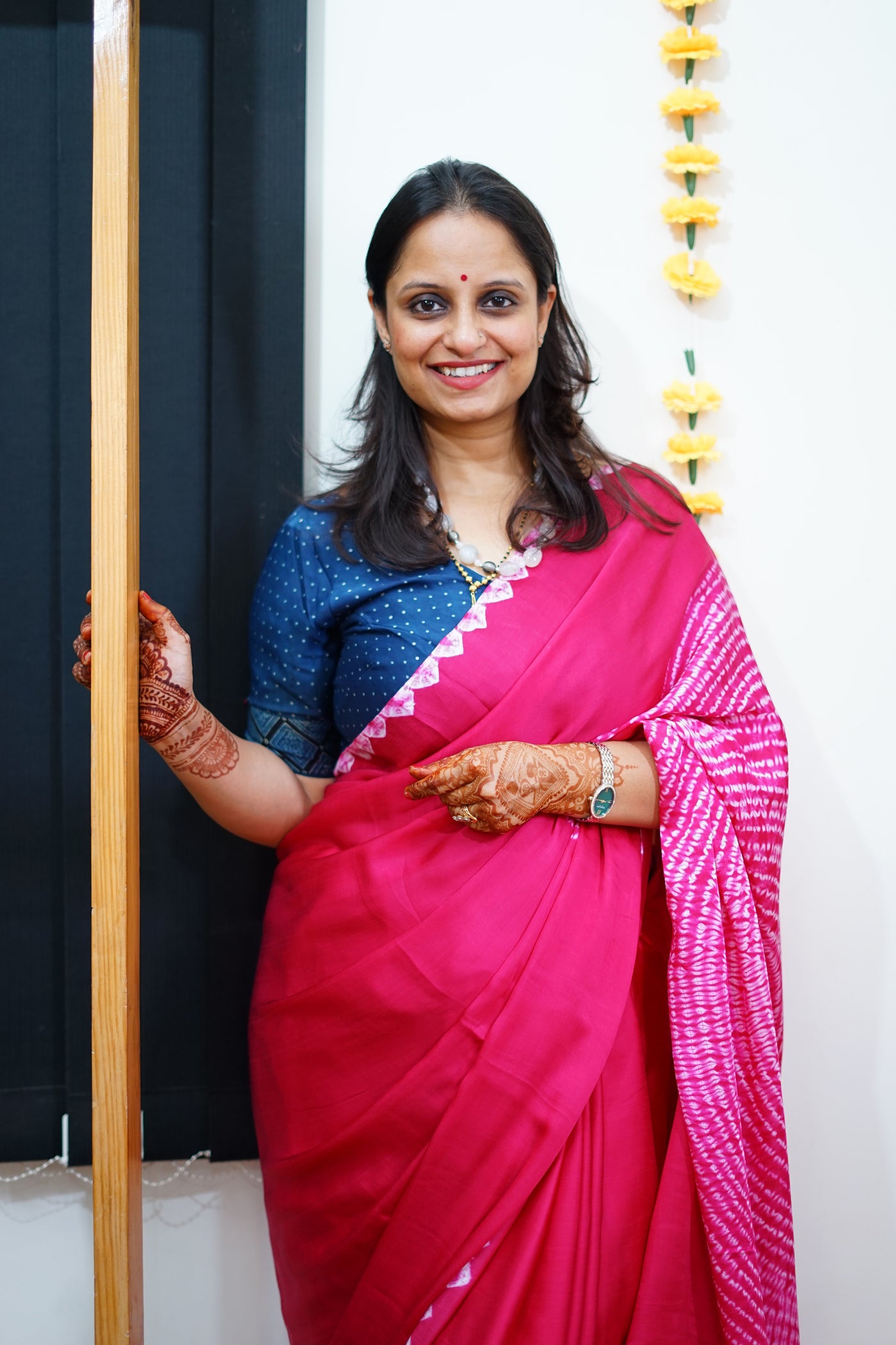 HUSN AUR ISHQ :Handmade Shibori Dyed Modal Silk Tissue Pallu Saree