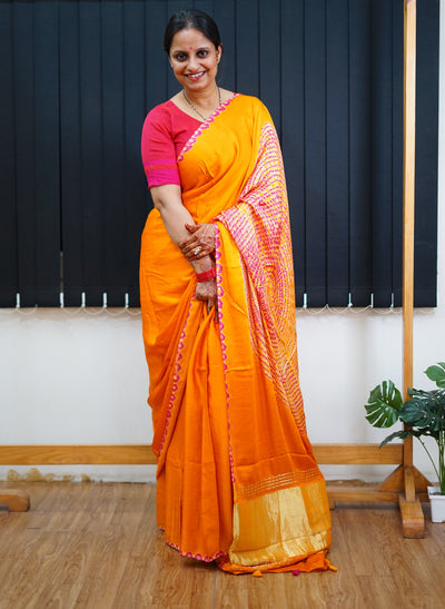 GRAPE WINE: Handmade Modal Silk Saree with Tissue Pallu