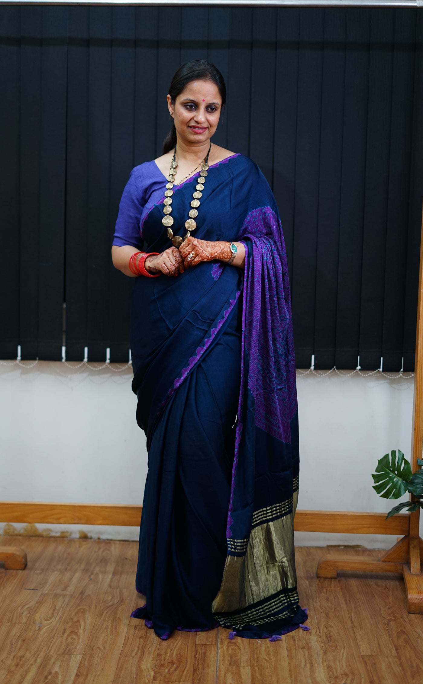 Ramayani : Handmade Shibori Dyed Modal Silk Tissue Pallu Saree