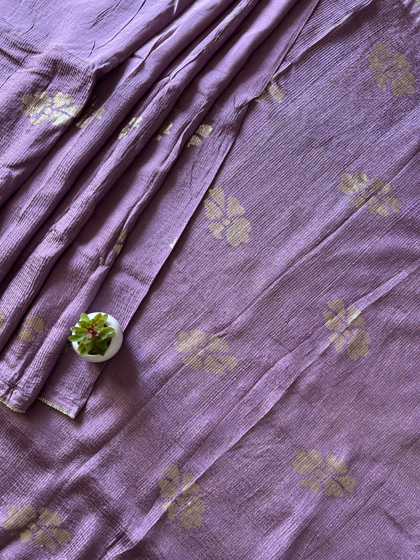 JHILMIL:LAVENDER, MUSLIN SILK DESIGNER SAREE WITH SEQUENCE WORK