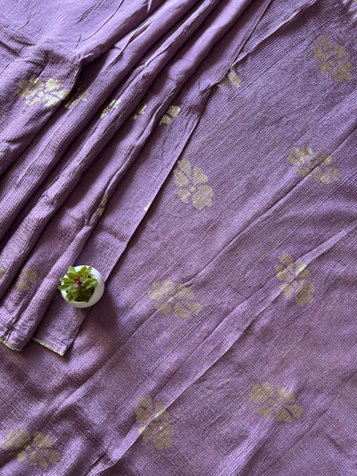 JHILMIL:LAVENDER, MUSLIN SILK DESIGNER SAREE WITH SEQUENCE WORK