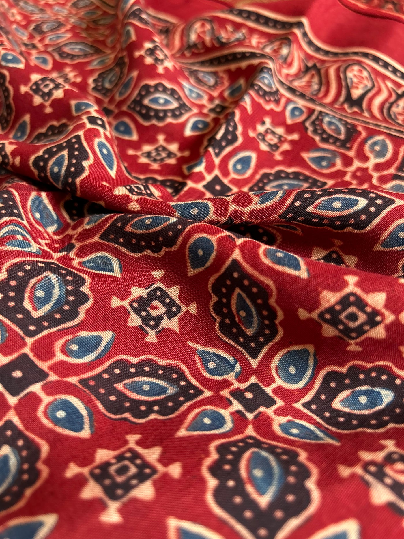 LEKHA: Handblock Dola silk ajrakh sari