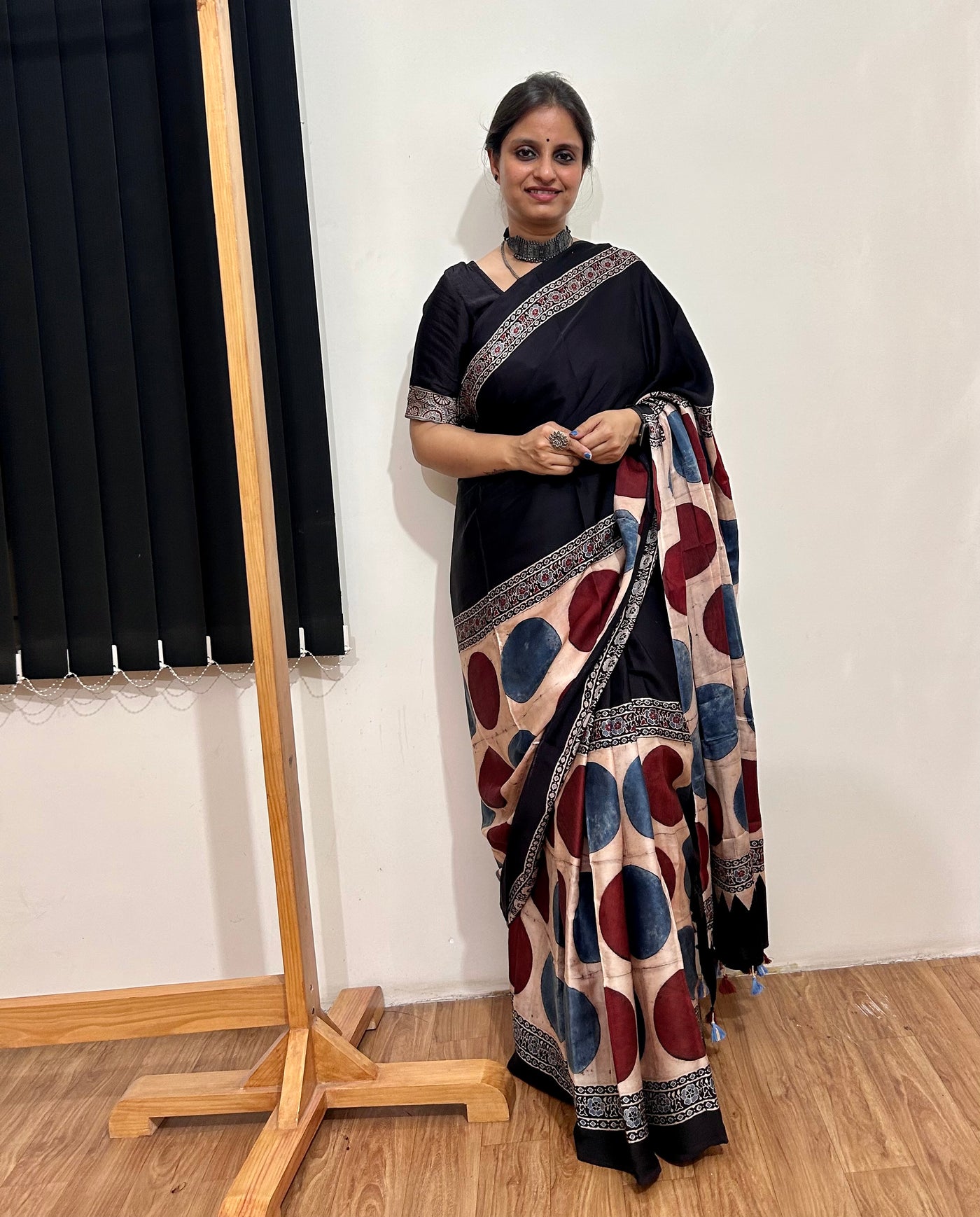 ZARA: HANDBLOCK AJRAKH MODAL SILK SAREE