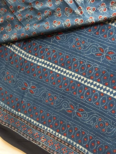 Parthavi:Premium Dola Silk Meenakari Tissue Ajrakh