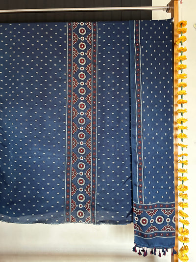 Subhadra :Handblock Ajrakh Modal Silk 2 piece Suit