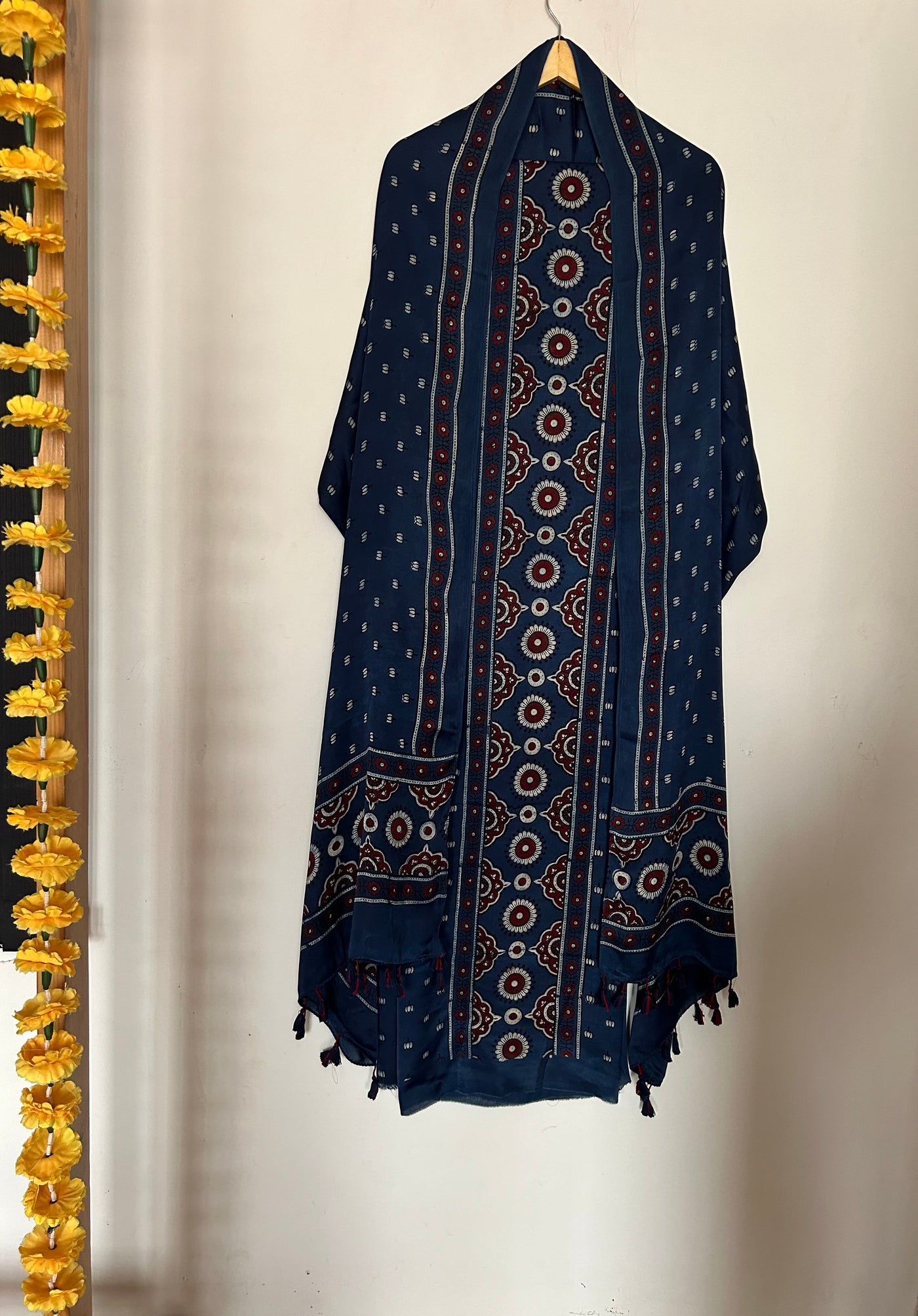 Subhadra :Handblock Ajrakh Modal Silk 2 piece Suit