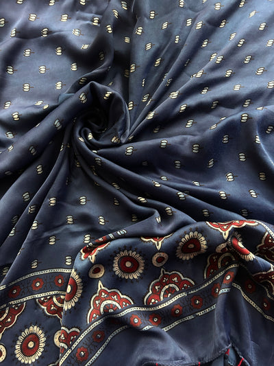 Subhadra :Handblock Ajrakh Modal Silk 2 piece Suit