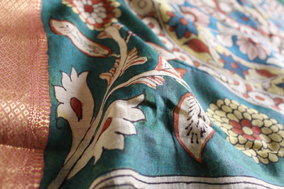 CHANDRAMUKHI: Handloom Maheshwari Pen Kalamkari Saree