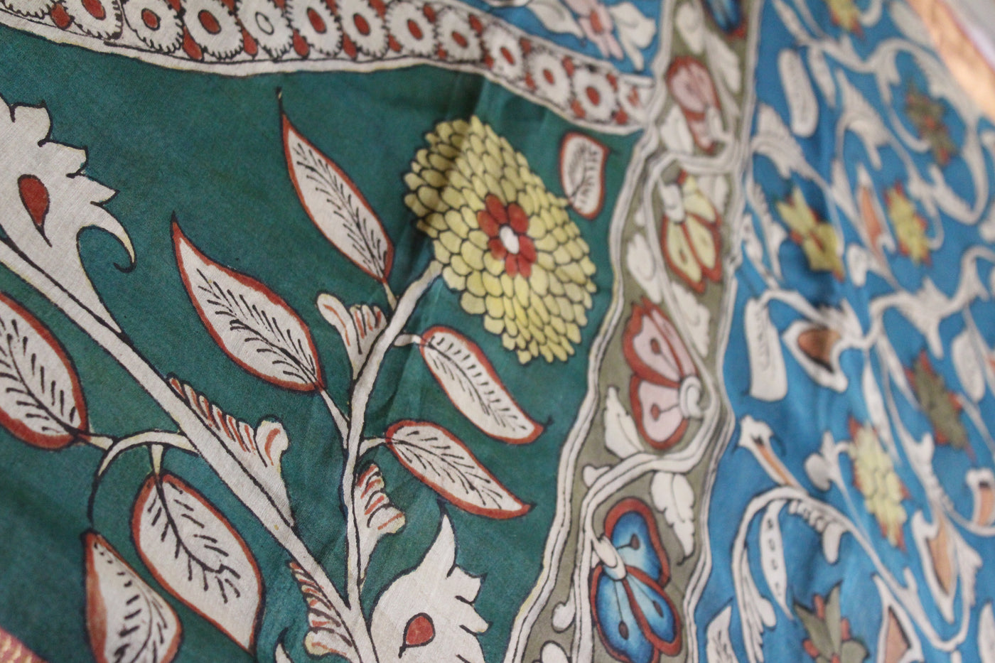 CHANDRAMUKHI: Handloom Maheshwari Pen Kalamkari Saree