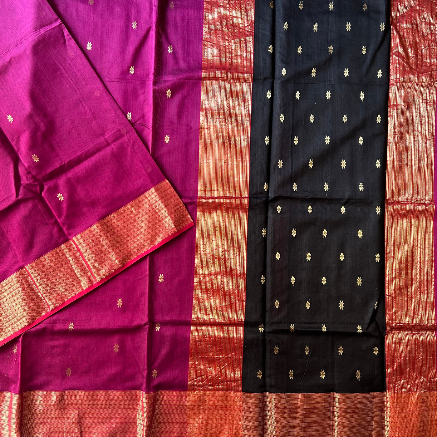 SANGEET: Handloom Maheshwari Silk-cott saree