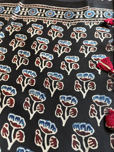 DHARA: HANDBLOCK AJRAKH MODAL SILK SAREE