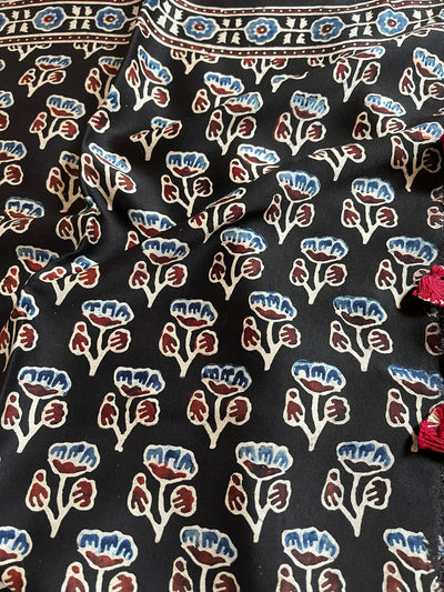 DHARA: HANDBLOCK AJRAKH MODAL SILK SAREE