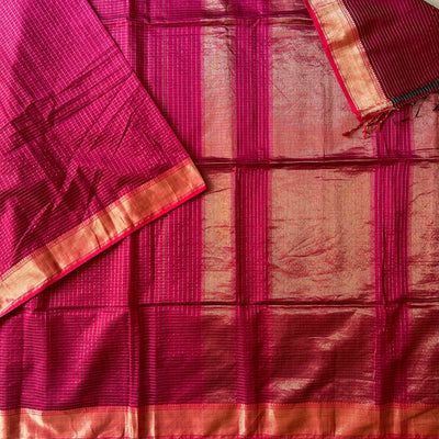 Ramya:Handloom Maheshwari Silk-Cott Saree