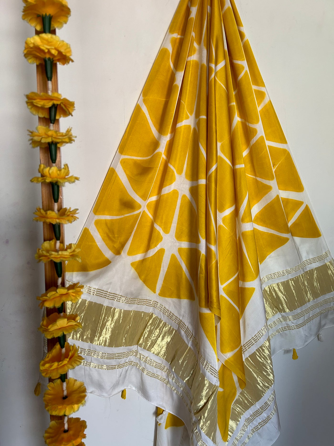 JUGNU: HANDMADE CLAMP DYED MODAL SILK TISSUE DUPATTA