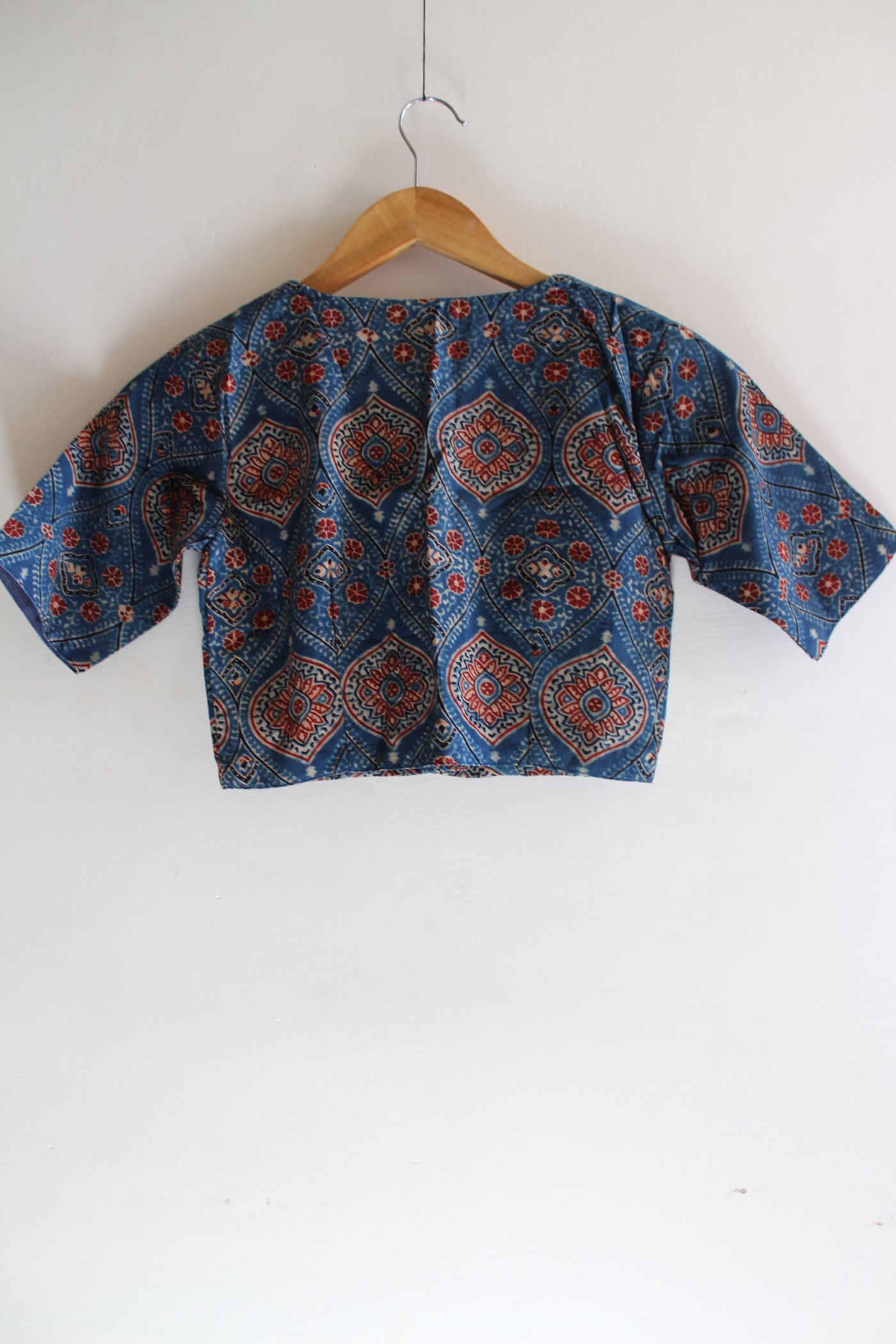 Neela Aasmaa :COTTON AJRAKH BLOUSE