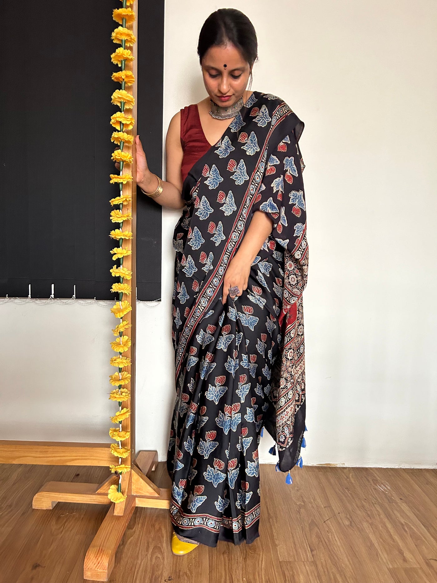 Anjum: AJRAKH MODAL SILK SAREE