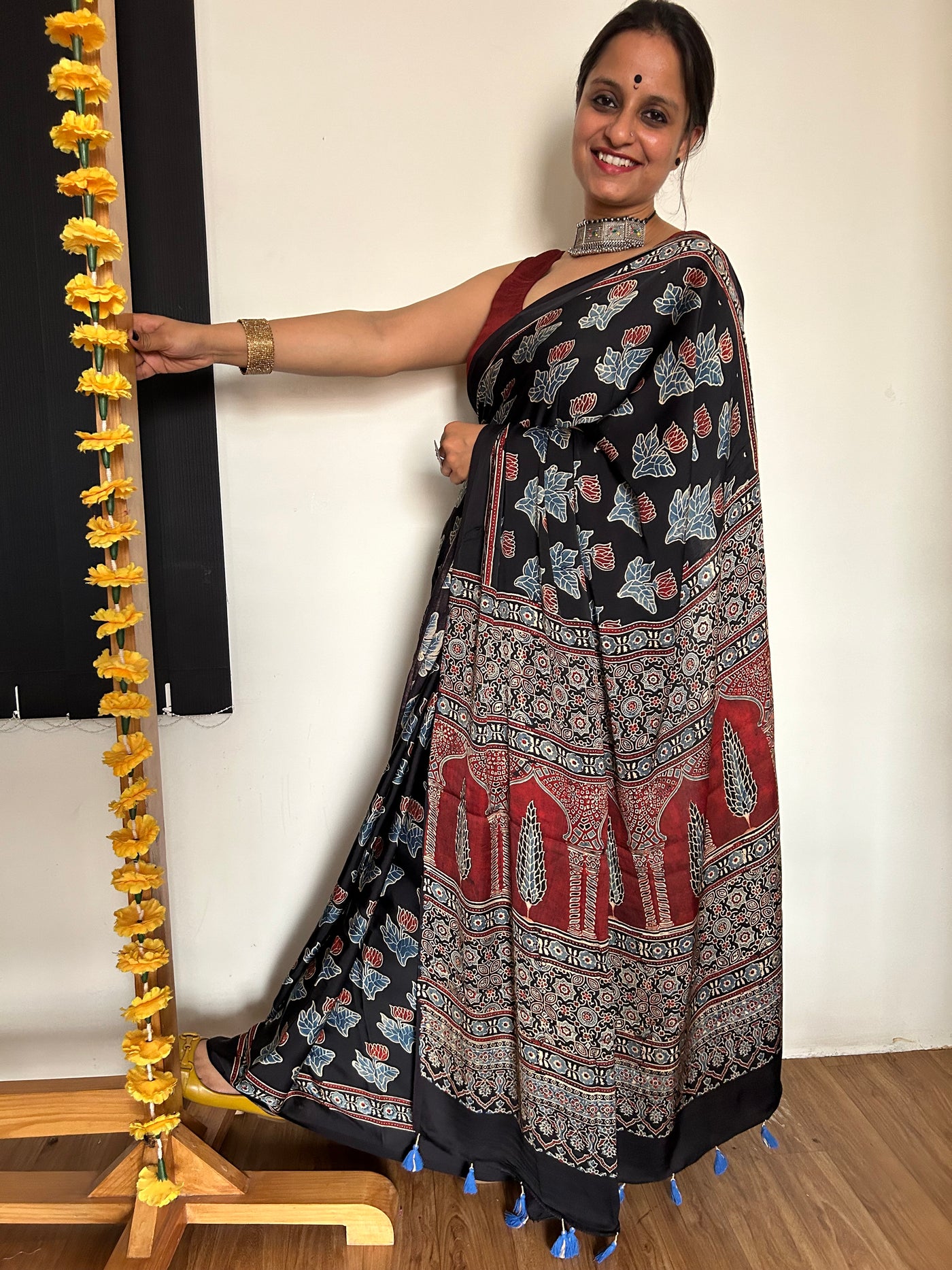 Anjum: AJRAKH MODAL SILK SAREE