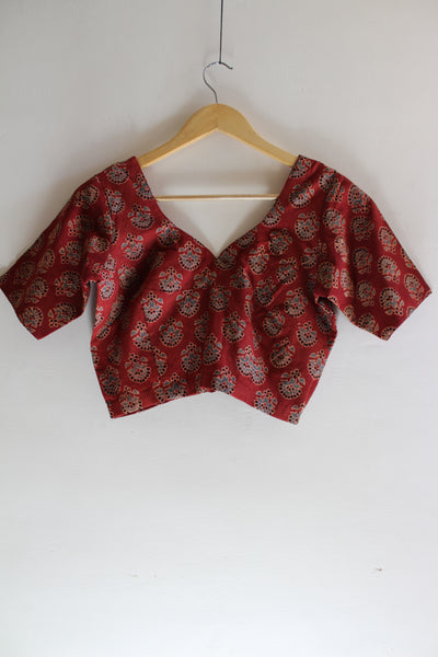 KUMKUM :COTTON AJRAKH BLOUSE