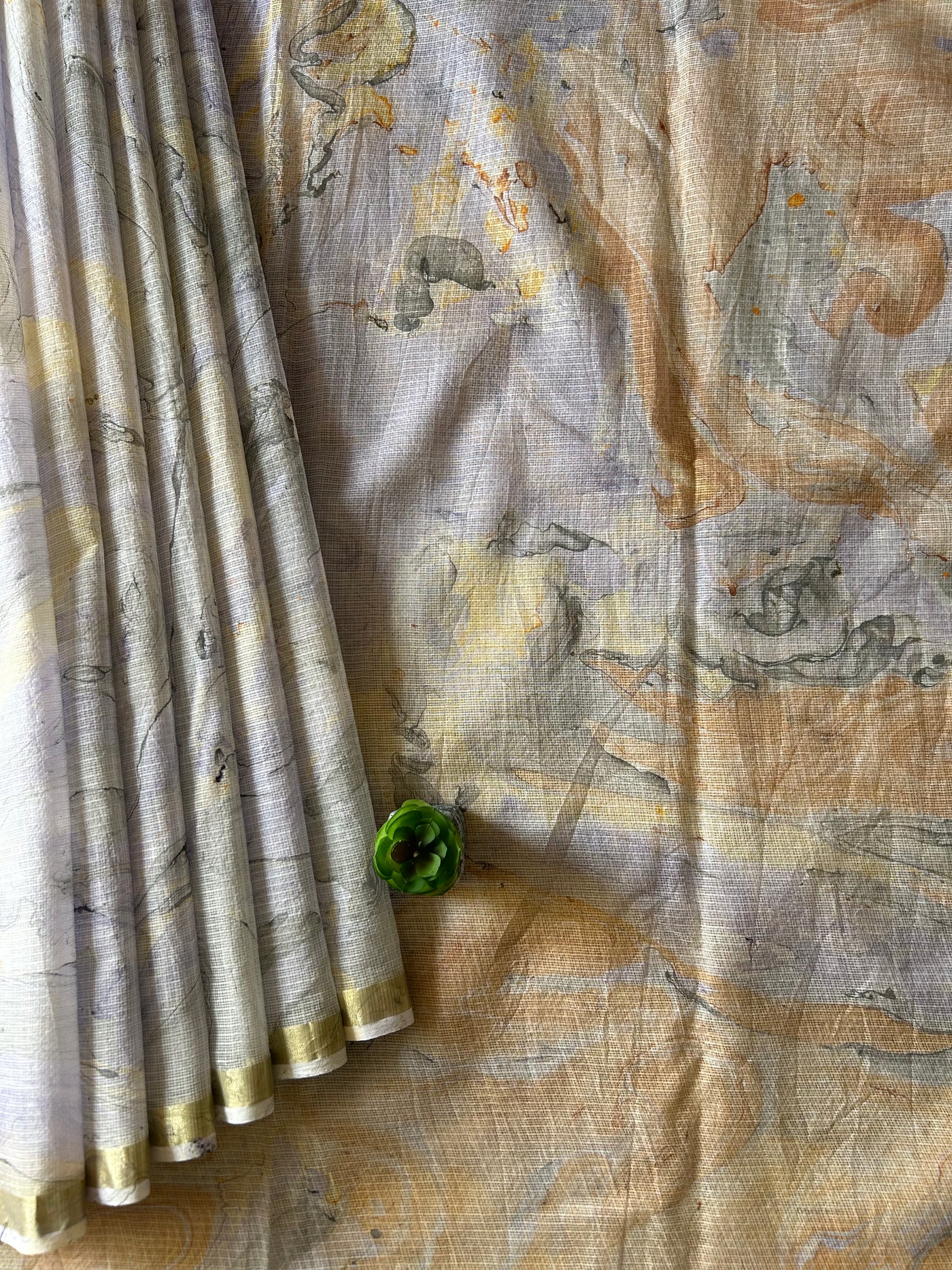 ALANKRITA: WHITE,Handmade Pure cotton Kota Doria Saree.