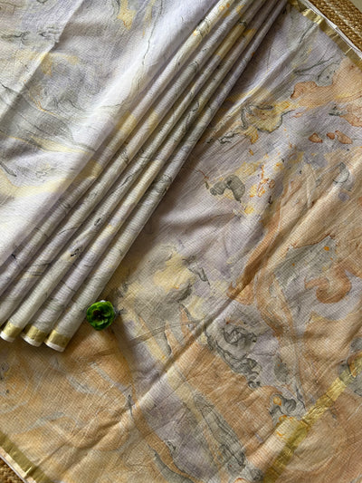 ALANKRITA: WHITE,Handmade Pure cotton Kota Doria Saree.