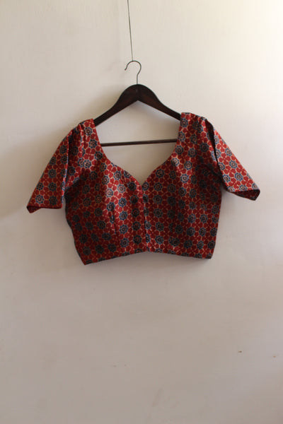 SABNAM : MODAL SILK AJRAKH BLOUSE