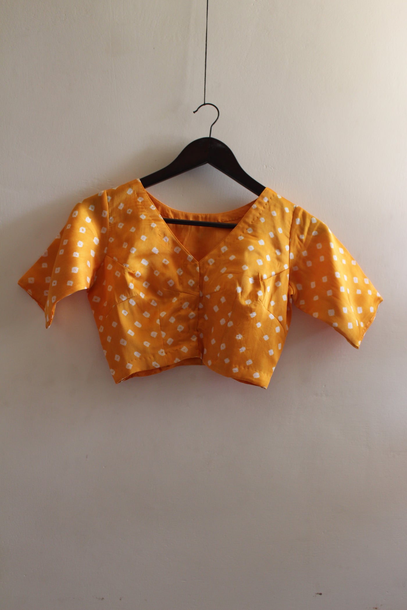 Kacchi Haldi : MODAL SILK BANDHANI BLOUSE