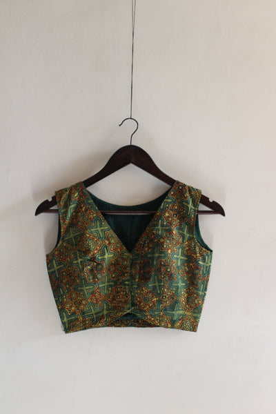 NAGME :COTTON AJRAKH BLOUSE