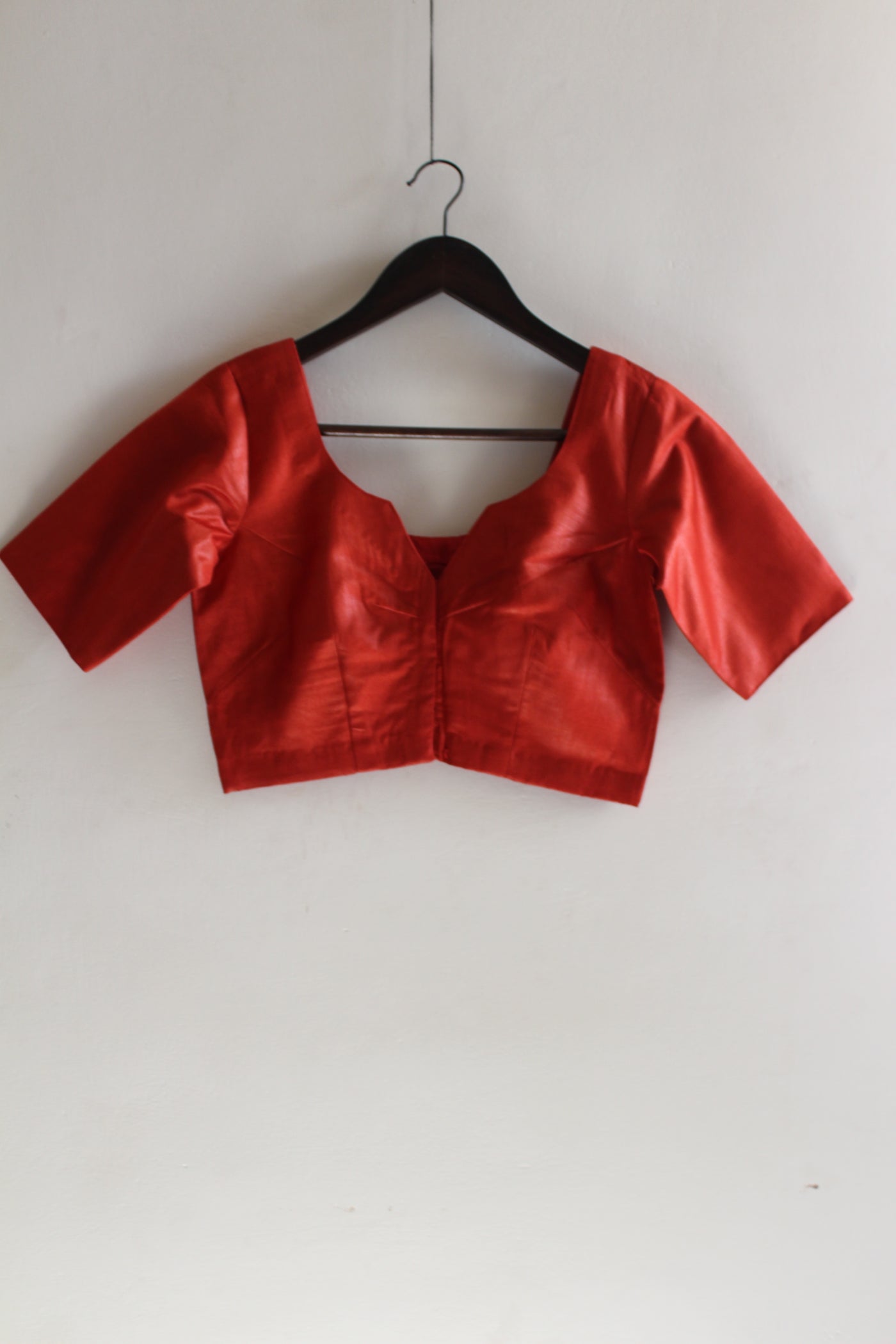 RED Silk: PURE SILK READYMADE BLOUSE