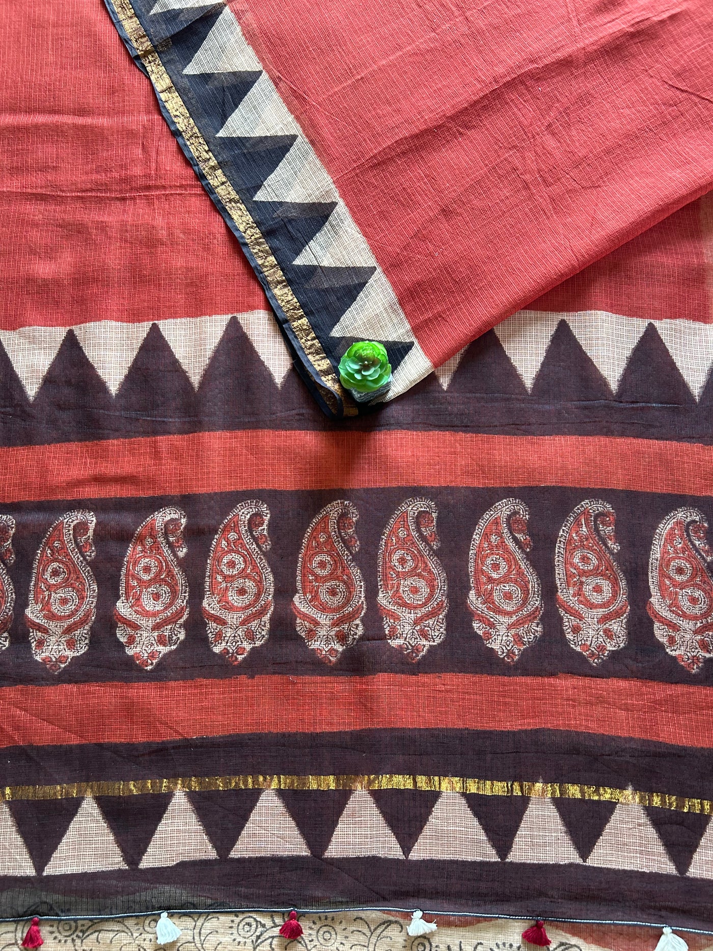 ANUMEHA: MAROON,Handmade Pure cotton Kota Doria Saree.