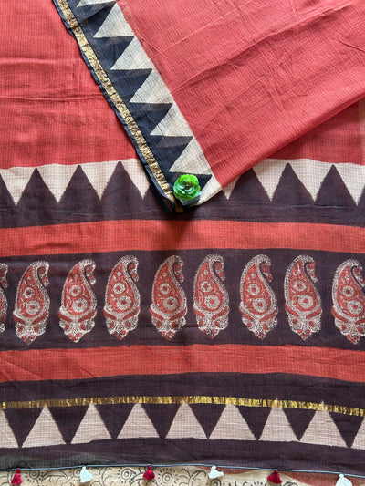 ANUMEHA: MAROON,Handmade Pure cotton Kota Doria Saree.