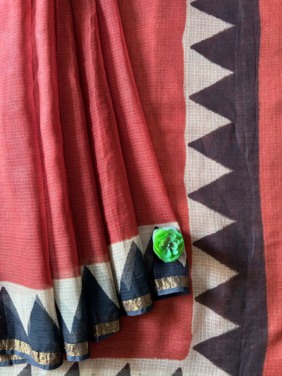 ANUMEHA: MAROON,Handmade Pure cotton Kota Doria Saree.