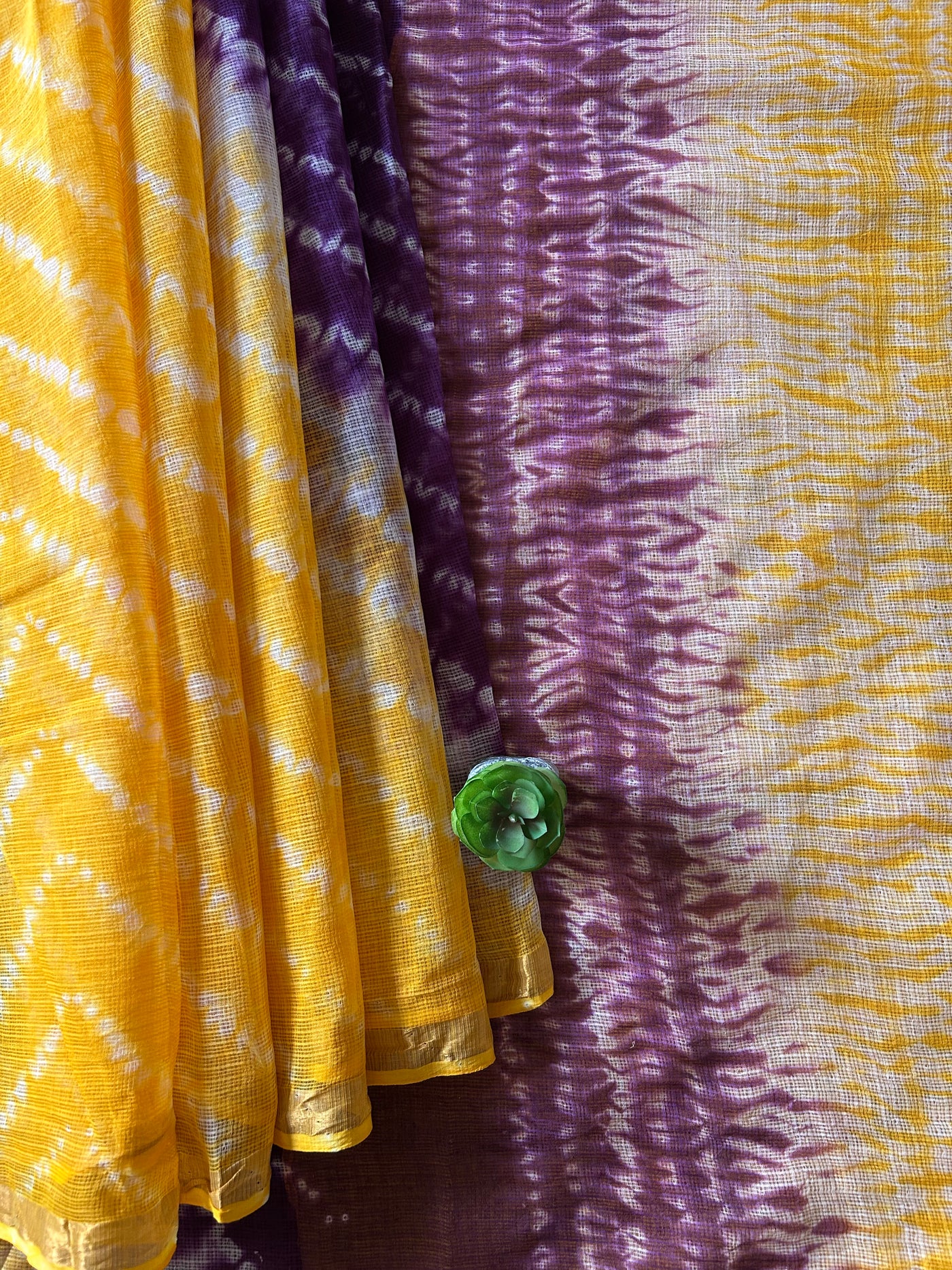 ARUNA: YELLOW,Handmade Pure cotton Kota Doria Saree