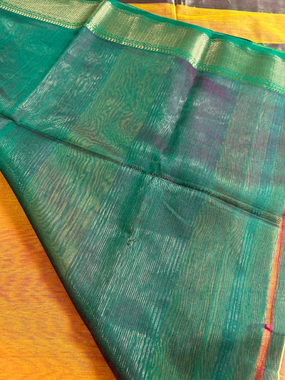 VRINDA: Handloom Silk-Cott Maheshwari Saree With Zari Border