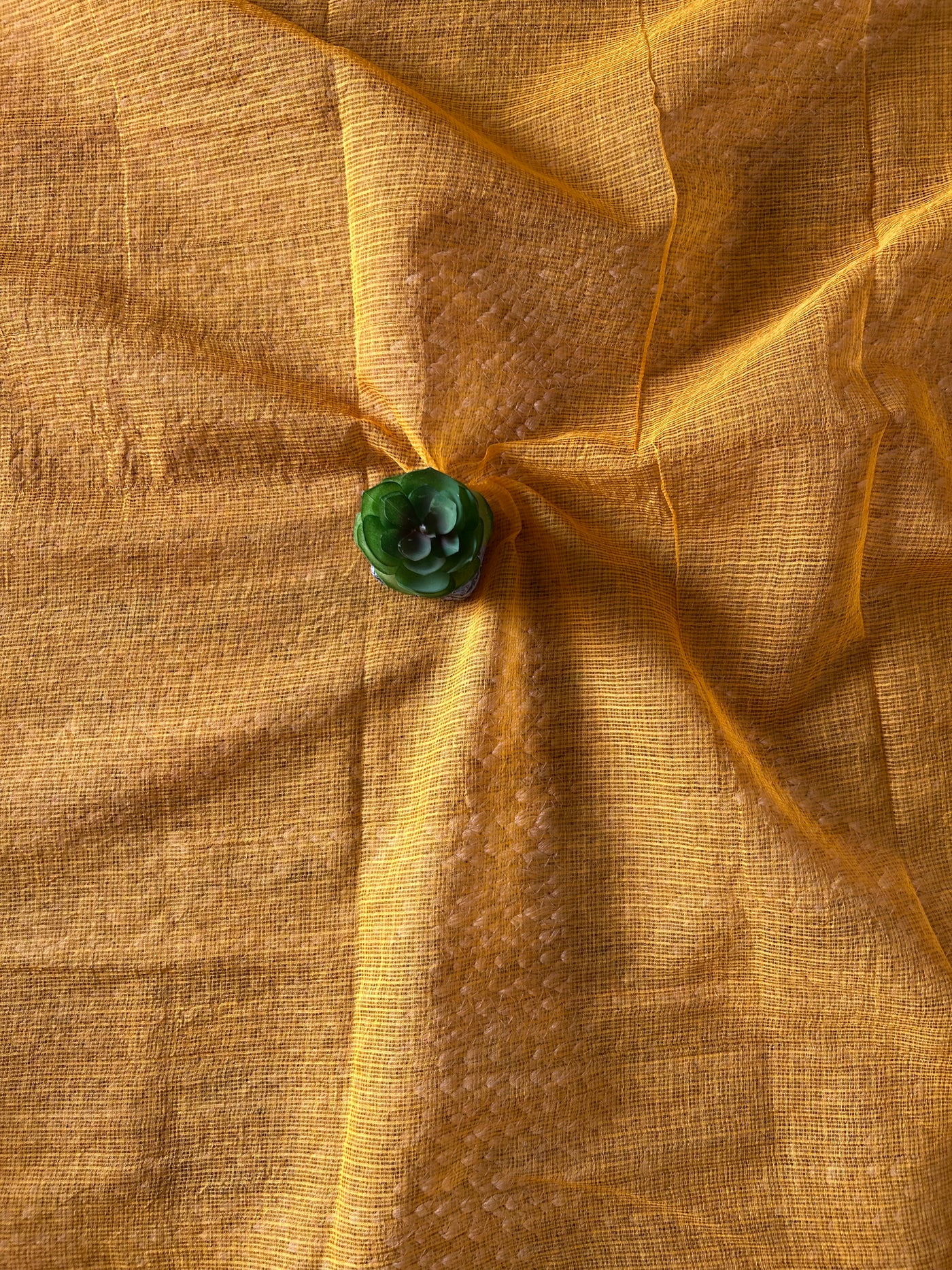 ARUNA: YELLOW,Handmade Pure cotton Kota Doria Saree