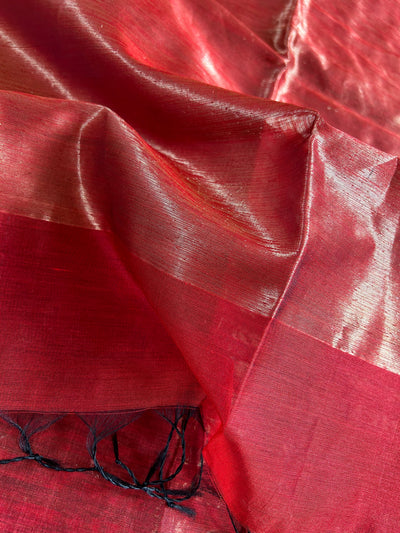 LAXMI: Handloom Silk-Cott Maheshwari Saree With Zari Border