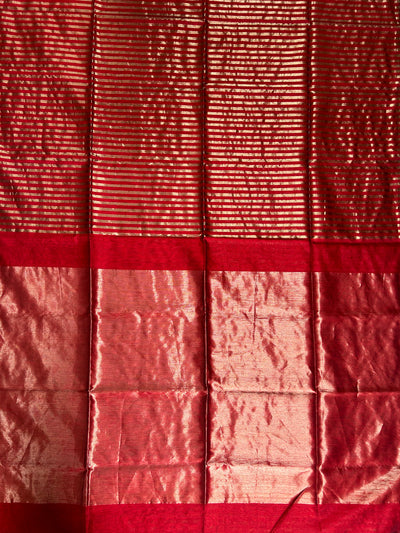 LAXMI: Handloom Silk-Cott Maheshwari Saree With Zari Border