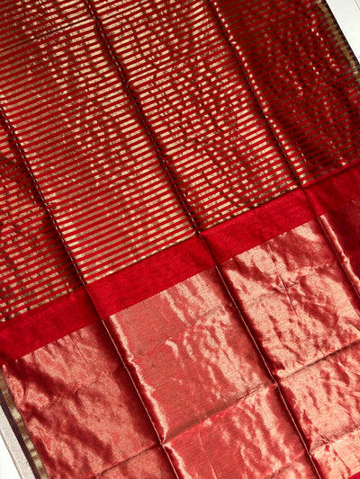 LAXMI: Handloom Silk-Cott Maheshwari Saree With Zari Border