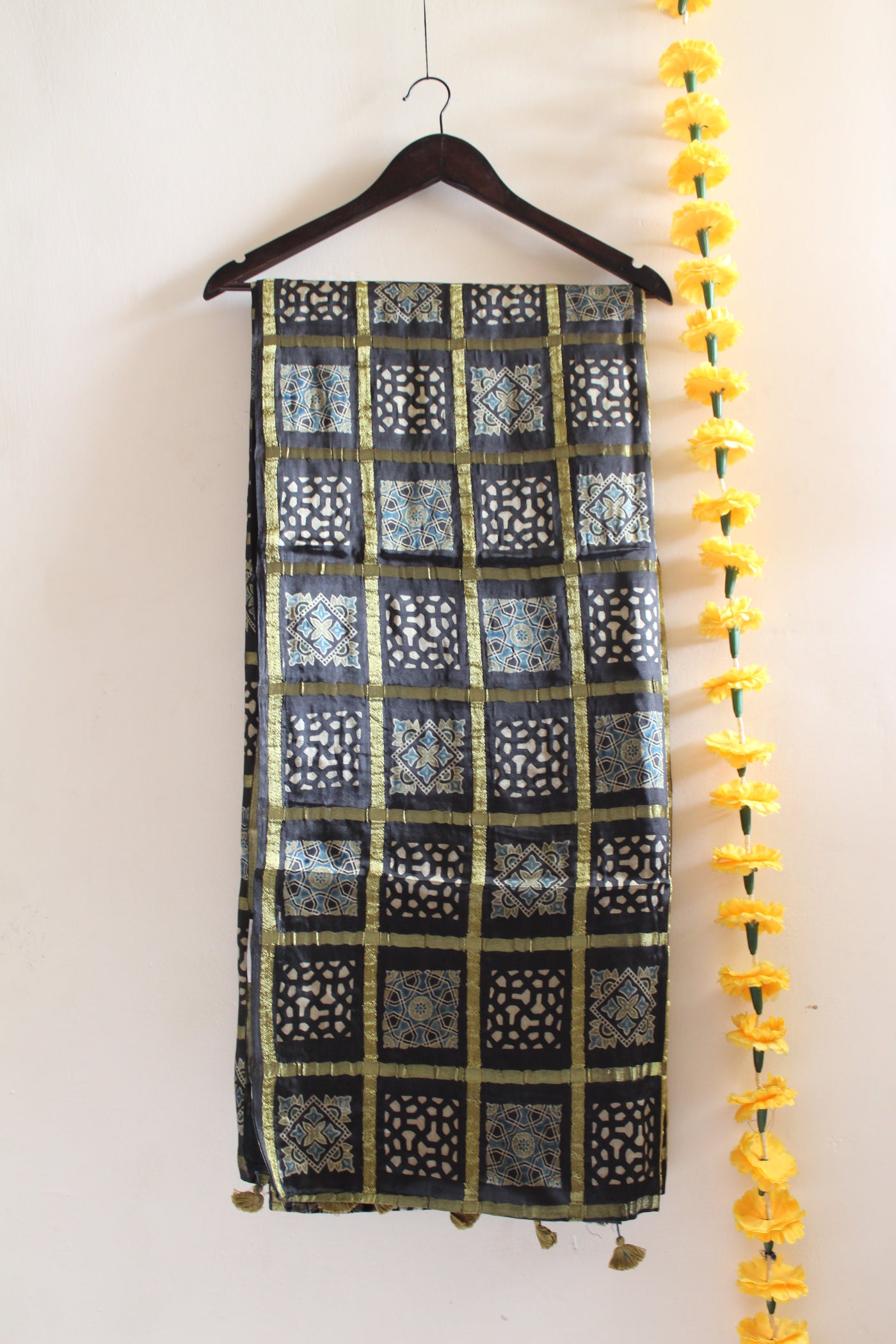 JUNOON :Handmade Gharchola Ajrakh Saree