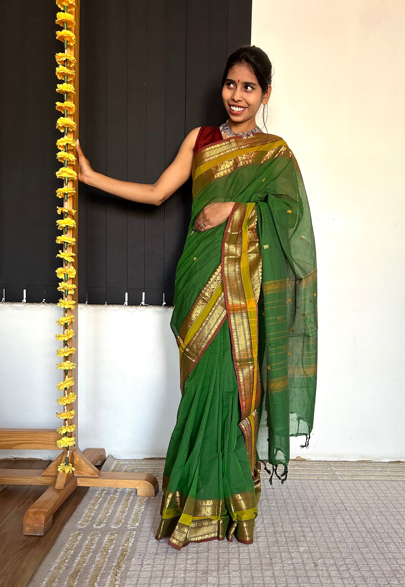 SUTLEJ: KANCHIPURAM COTTON SAREE