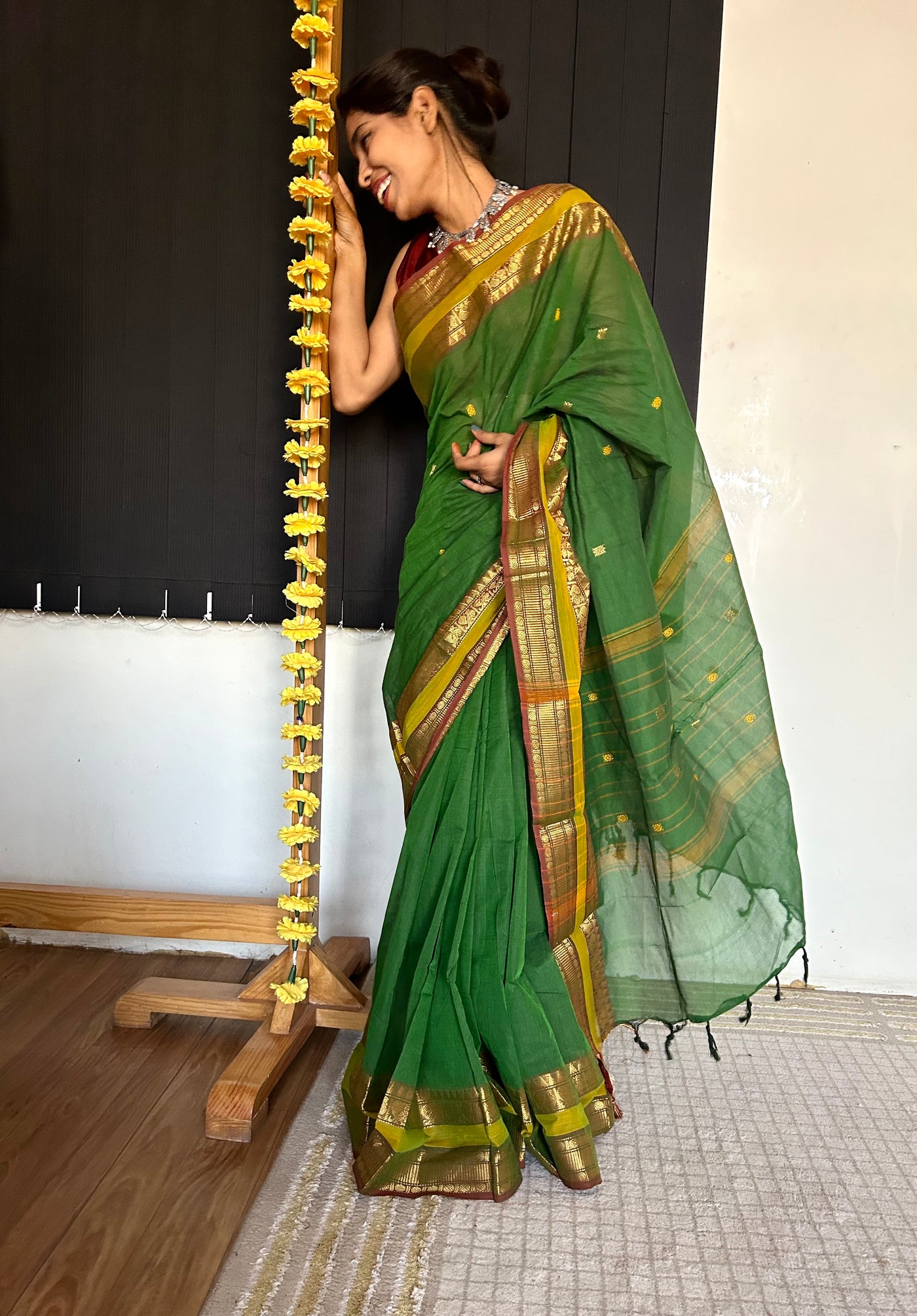 SUTLEJ: KANCHIPURAM COTTON SAREE