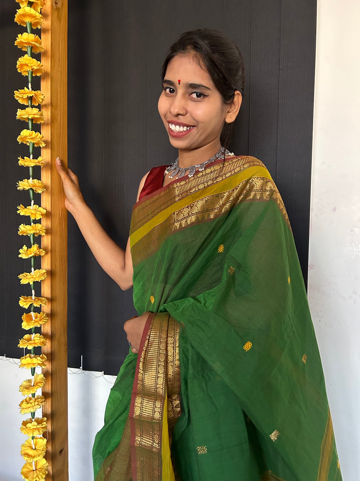 SUTLEJ: KANCHIPURAM COTTON SAREE