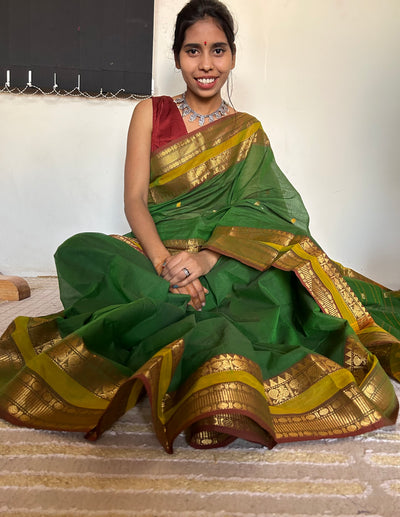 SUTLEJ: KANCHIPURAM COTTON SAREE