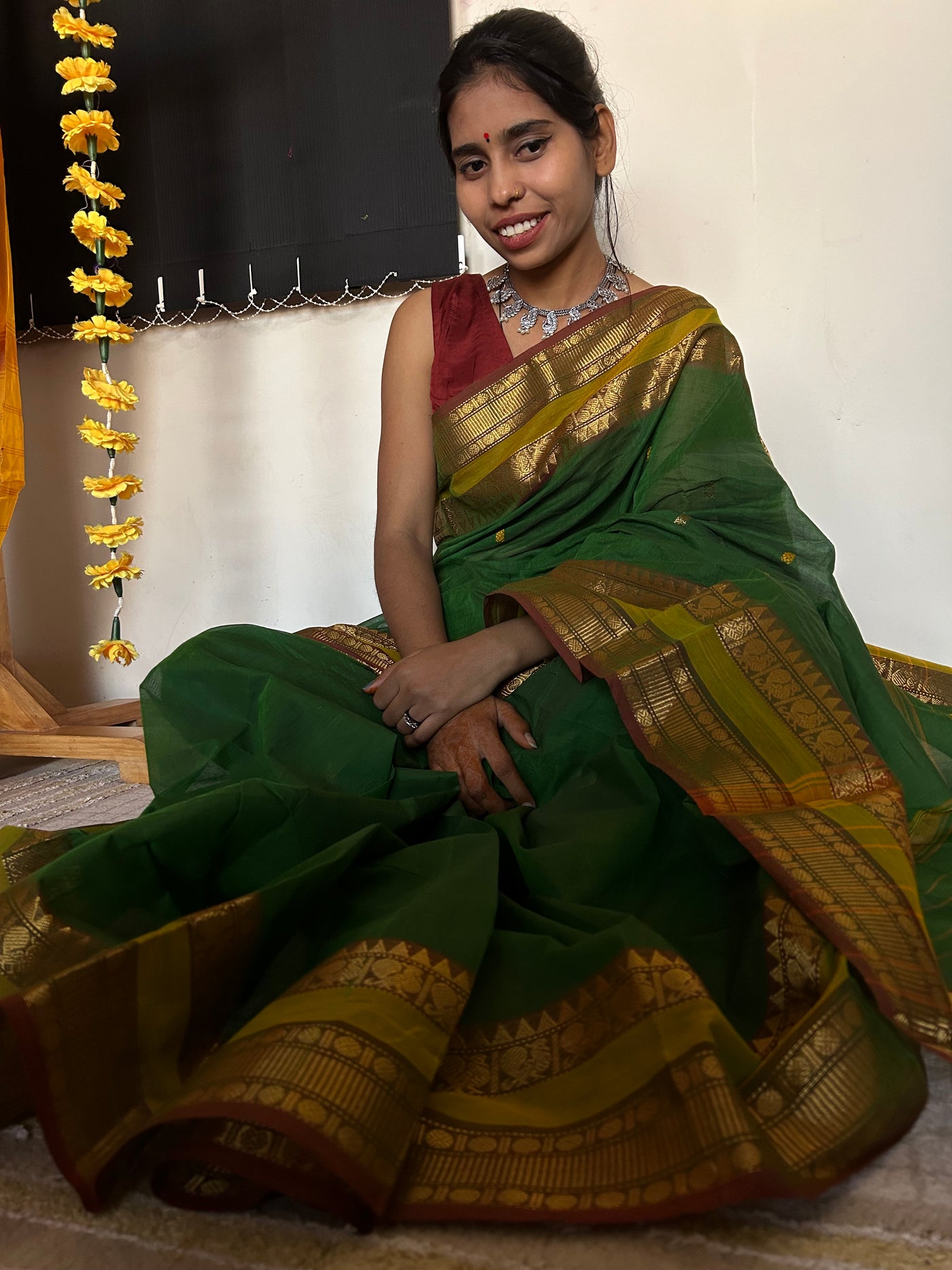 SUTLEJ: KANCHIPURAM COTTON SAREE