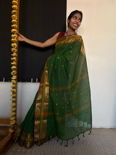 SUTLEJ: KANCHIPURAM COTTON SAREE