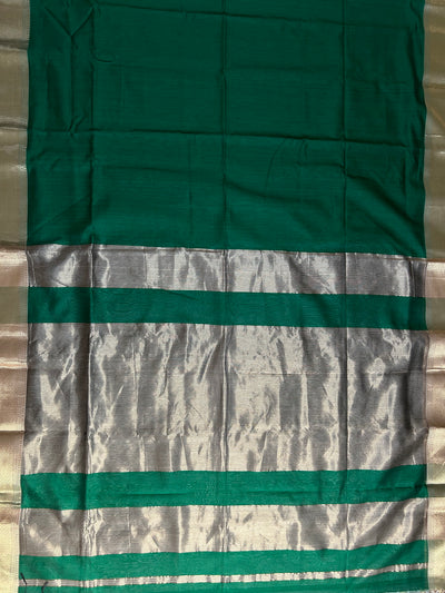 HARINI: Handloom Silk-Cott Maheshwari Saree With Zari Border