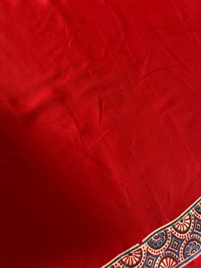 Jhalak: Hand block printed premium modal silk ajrakh fabric