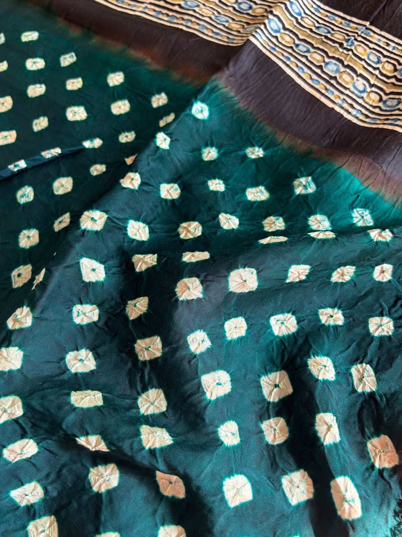 BANSHI: AJRAKH BANDHEJ MODAL SILK SAREE